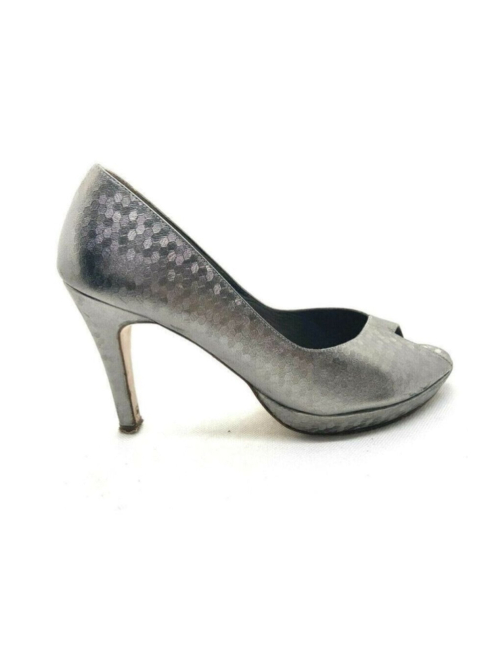 Flavio Gatto Women's Silver Leather Heels Size US 10